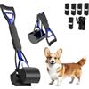 SSS SALLYSS Paletta Raccogli Feci per Cani 70cm con 5 Rotoli di Sacchetti - Pinza Igienica per Escrementi Cani, Portatile Pieghevole, Materiale ABS+PP, Facile da Usare, Pulizia Rapida per Esterni e Passeggiate