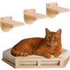 HEYOUTH Set da 4 di Parete per Arrampicata per Gatti in Legno Naturale, Scala per Gatti e Rampa da Arrampicata Stabile, con Portata fino a 35 kg