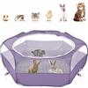 Pawaboo Recinto piccoli animali con zip, viola | Tenda pop-up per animali domestici con fondo impermeabile e 3 aste in metallo per conigli, pulcini e gatti supervisionati.