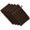 Gözze - Guanto da Bagno New York, Set da 4 Pezzi, Morbido e Assorbente, 100% Cotone, 17 x 24 cm - Moka