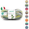 Gründl Hot Socks Madena - Lana per calze in 75% lana vergine (superwash) e 25% poliammide, Made in Italy, 4 fili per calzini, 100 g/420 m, spessore ago: 2,5 mm - 3 mm, 1 x 100 g), colore neprun-color