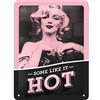 Nostalgic-Art Targa Vintage Marilyn - Some Like It Hot - Idea Regalo per Amanti dei Film, in Metallo, Design Retro per Decorazione, 15 x 20 cm