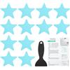 PATIKIL Adesivi Antiscivolo per Vasca da Bagno, 36 Pezzi Sticker Sicurezza Stella per Doccia Pavimento Antiscivolo con Adesivi E Raschietto per Vasca Doccia Pavimento Scale, Blu
