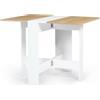 IDMarket - Tavolo consolle pieghevole EDI 2-4 persone piano in legno di faggio bianco
