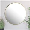 Home Collective Specchio 70x70cm Tondo da Parete con Cornice in Metallo Oro | in Diverse Dimensioni per Il Bagno, Il corridoio, Il Soggiorno, la Sala da Pranzo o Lo Specchio cosmetico