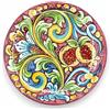 SICILIA BEDDA CAPACI Piatto Ornamentale in Ceramica Caltagirone - Ø 25 cm ca. (1Unità) in Tre opzioni Decoro - Decoro 2