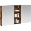 vidaXL Set di Armadi da Bagno con lo scaffale 3 pcs 130 x 14,5 x 70 cm, Mobile per bagno, specchio LED rettangolare, unità appesa, organizer moderno, salvaspazio