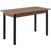 [en.casa] Tavolo da Pranzo Minimalista con Piano Rettangolare 120 x 60 cm a 4 Posti Tavolo da Cucina Sala Soggiorno Postazione di Lavoro Ufficio - Effetto Noce/Nero