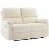 Vente-unique-Divano 2 posti relax elettrico in Velluto a coste Beige - LUNANO