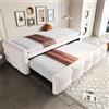 Yrxin Divano Letto Scorrevole Imbottito 90/180 * 190 cm, Divano Letto Puff, Tessuto in Velluto di Pelliccia di Orso, Letto Singolo, Letto Matrimoniale, Con Struttura a Lamelle, Letto Multifunzionale