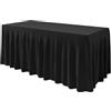 FANSU Tovaglia in Spandex Rettangolare, Gonne Tovaglia Gonne per Tavolo Feste Tovaglie Antimacchia Elastico Elasticizzato per Matrimonio Nozze Banchetto Compleanno (6FT/183x76cm,Nero C)