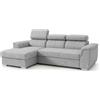 Robin Inspire Divano Angolare Modulare 3 Posti - Divano Letto a L Sinistro - Contenitore, 3 Poggiatesta Regolabili - per Soggiorno Moderno - 247 cm Silver Argento