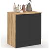 IDMarket - Base cucina 80 cm STIL Mobile a 2 ante in legno e nero