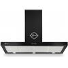 Gurari Cappa aspirante da 120 cm GCH F 118 120 BL - Cappa da parete nera - Cappa per camino 1000 m³/h - Cappa aspirante a parete con illuminazione a LED - Filtro antigrasso in metallo - Classe