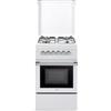De'Longhi DL554EW2 Cucina A Gas, 50 Cm, 4 Fuochi, Griglie Smaltate, Forno Elettrico Multifunzione, 52 Litri, Colore Bianco, Classe Energetica A