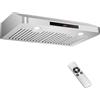 ARLIME - Cappa aspirante in acciaio inox 900 CFM con ventola a 4 velocità, gesto/touch/telecomando, 2 luci LED, filtri deflettori lavabili in lavastoviglie, spegnimento automatico (30