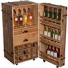DRW Armadio per vino in legno riciclato in naturale 53x52x106 cm