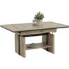 Hela Tische, Ingo - Tavolino funzionale da divano, materiale a base di legno rivestito in melammina, finitura rovere Viking, allungabile: 110-150 cm, regolabile in altezza con sollevatore: 53-72 cm