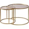 Hanah Home Elegant Coffee Table Set (2 pezzi), oro e bronzo, 60 x 60 x 43 cm, 100% vetro temperato & Metal Frame | Elegante e durevole per gli spazi moderni