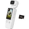 Kaeltsyn Videocamera portatile sportiva 1080P con obiettivo rotante e memoria 32G per attività all'aperto e documentazione video Videocamera portatile