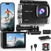 Camlance Action Cam 4K60FPS,40M Macchina Fotografica Subacquea,Zoom 8x Videocamera,48MP HD,EIS,WiFi,Telecomando,2 * 1350 mAh-POV Senza Mani per Sport Estremi (supporta schede TF fino a 265 GB)