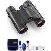 Zeiss Terra ED - Binocolo tascabile 8 x 25, design pieghevole, messa a fuoco rapida, robusto e leggero, colore nero, con kit di pulizia per lenti Zeiss (2 pezzi)