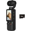 Kaeltsyn Videocamera portatile sportiva 1080P con obiettivo rotante e memoria 32G per attività all'aperto e documentazione video Videocamera portatile