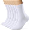EIISSION Calzini Uomo Donna 6 Paia Calze Uomo Donna Cotone Running Corte Calze Antiscivolo Sportivi Lunghe Unisex Bianco Nero Calzini Lavoro Comodi Calzettoni traspiranti 39-42