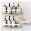 Deyhoc 3 Pezzi Acciaio Inossidabile Antiruggine Mensola Doccia senza Foratura, Accessori Bagno senza Forare, Autoadesivo Mensole Bagno Organizzatore, Bianco