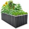 KING BIRD Orto RiAlzato in Metallo Galvanizzato, Fioriera Esterna per Verdure, Erbe, Fiori, 174x90x60cm, Verde Scuro
