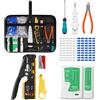 SGILE Kit di Attrezzi per Rete, Pass Through RJ45, Pinza Crimpatrice per Cat5, Cat6, Cat7, Pinza Spellafili, Tester di Rete, Universale RJ45/RJ11/RJ12, Include 50 Connettori CAT6