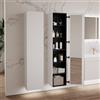 neoro n50 stripes colonna con specchio interno La: 40 A: 180 cm, 1 anta, battuta variabile, BN0695BWM, n50 [Mobili da Bagno > Colonne]