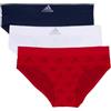 Adidas Mutandine Hipster Senza Cuciture da Donna, Confezione da 3, Rosso Brillante W. Logo Jacq/Bianco/Indaco Notte, L