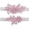 CITUYER Giarrettiere per spose, giarrettiera elastica in morbido pizzo, accessori da sposa, Rosa pallido, Etichettalia unica