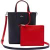 Lacoste Anna Vertical Tote Bag, Borsa Donna, Sinople/Blu Navy-Bianco Aconite, One Size