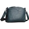 Karoukee Borsa a Spalla Donna in Vera Pelle Granulata - Borsello a Tracolla Medio Capiente con 2 Tracolle Rimovibili (Corto e Regolabile), Borsa Mano Donna Unicolore, 4 Tasche Separate - Blu Scuro