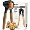 IPEA Schiaccianoci in Alluminio con Impugnatura in Legno - DESIGN MODERNO - Schiaccia Noci dal per Nocciole, Mandorle, Frutta Secca - Multiuso per Cucina - Dotato di Molla a Trazione