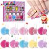 TOMICCA Set di 10 smalti per unghie - Rosa fluo - Viola - Blu - Giallo - Glitter - Rimuovibili con acqua - Per fai da te - Regalo per salone di manicure - 10 x 5 ml