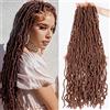 Alaleibaby Nuovi finti locs da 24 pollici marrone Capelli lavorati a uncinetto Nuovi locs morbidi 6 confezioni/lotto Locs finti ricci ondulati pre-arricciati finti locs dea Estensioni capelli sintetiche in fibra