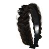 TOECWEGR Fascia per capelli intrecciata Messy Wide 2 Strands Fluffy Braids Wig with Tooth Women Headband Band (blu scuro)