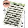Obeyalash Ciglissime Press e Go Autoadesive Lashes - Ciglia Finte Ciuffetti Naturali Pre Glue Senza Colla Kit DIY con Pinzette per Principianti, 8-14mm Extension per Occhi di Gatto (G-09)