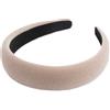 SXQLYH Cerchietto morbido in velluto imbottito per donne e ragazze (beige)