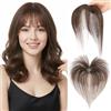 SEGOHAIR Extension con protesi per frangia con capelli veri 100% Remy, frangia francese ariosa per tempie chiare, ciocche naturali di capelli veri intrecciate a mano per donne #2 Marrone scuro