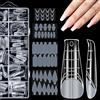 Becellen 120 Pezzi Dual Nail Form Set, Trasparente Unghie Finte Nail on Scala Graduata Extension System Dual Nail Form Con 48 Film Acrilico Stiletto Strumenti per Manicure