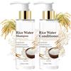 TUOSHITONG Set shampoo e balsamo all'acqua di riso - Shampoo e balsamo rinforzanti e volumizzanti da viaggio per donne e uomini, idratante e leggero per la cura dei capelli, controllo crespo e riparazione dei