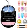 Makartt Set per nail art in gel 3D con polvere cromata