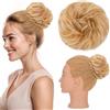 Silk-co Grande Chignon Finto per Capelli Ricci 45g Chignon Capelli Veri Umani Naturali Coda Extension per Donna, Biondo Cenere & Biondo Sbiancante