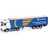 Herpa modello camion Mercedes-Benz Actros L ProCabin Bigspace autoarticolato telonato Saudingo (Lituania/Siauliai), miniatura in scala 1:87, pezzo da collezione, Made in Germany, plastica