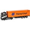 Herpa modello camion Volvo FH GL 2020 autoarticolato container Patrick Heim/Hapag Lloyd, miniatura in scala 1:87, pezzo da collezione, Made in Germany, plastica