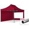 TOOLPORT 3x4,5m Gazebo Pieghevole PES 800 con Laterali (finestre panoramiche), Professional 40mm Alluminio, Rosso